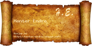 Henter Endre névjegykártya